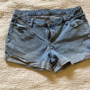 a.n.a Light Wash Denim Roll-Cuff Shorts